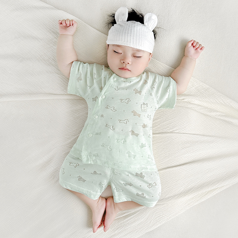 Traje de bebé verano para niños y niñas para niños pequeños, entrepierna abierta dividida de manga corta, ropa de verano para niños, ropa de bebé