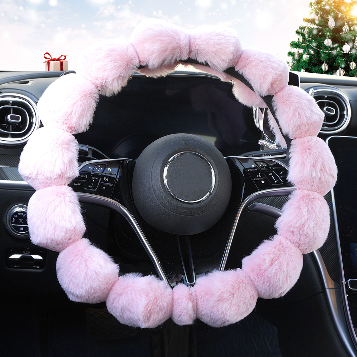 Car Steering Wheel Cover Winter Plush Cross-Border Foreign Trade Hot-Selling Decorative Non-Slip Warm Cute All-Season Universal Handle Cover