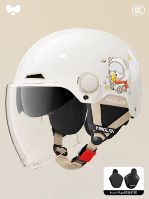 Motosiklet kaskı (dəbilqə) Women's 3C Certified All-Season - 3c-space-bear-external-long-double-mirror-removable-ear-protection-for-all-seasons-one-size-fits-all