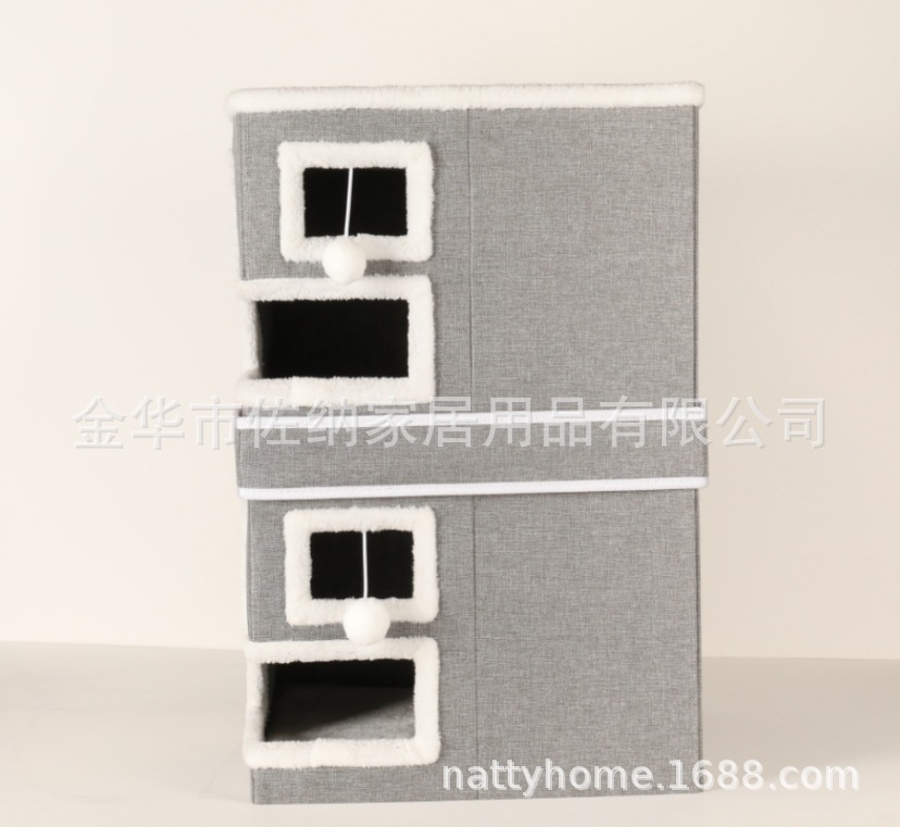 La popular guarida para gatos de Amazon, tres capas, agujeros oblicuos, cuatro estaciones plegables, fuente de nidos para gatos para mascotas generales, stock de fábrica al por mayor