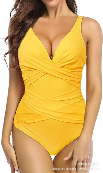 2024 Amazon nuevo trajes de baño de mujer europeos y estadounidenses unidos delgados trajes de baño unidos retro plegado retro