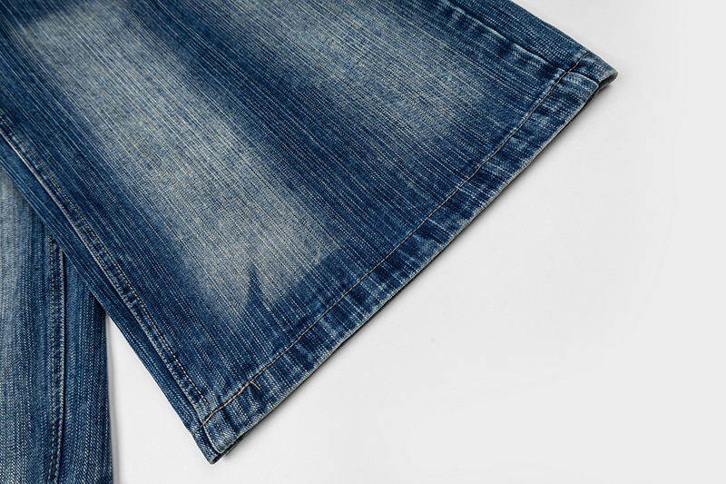 Unisex Vintage Paris Buckle Denim Capri Pants With Bamboo-Joint Wash, Relaxed Fit Over-Knee Shorts For Summer_mkmklike.com