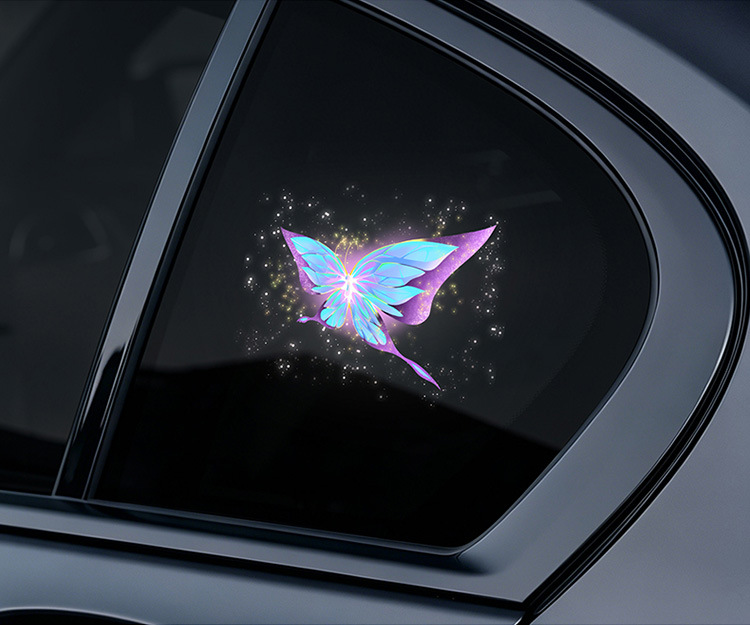 Car Devil Eye Solar Ambient Light, No Wiring Required, Triangle Window Rear Glass Light, Car LED Warning Light