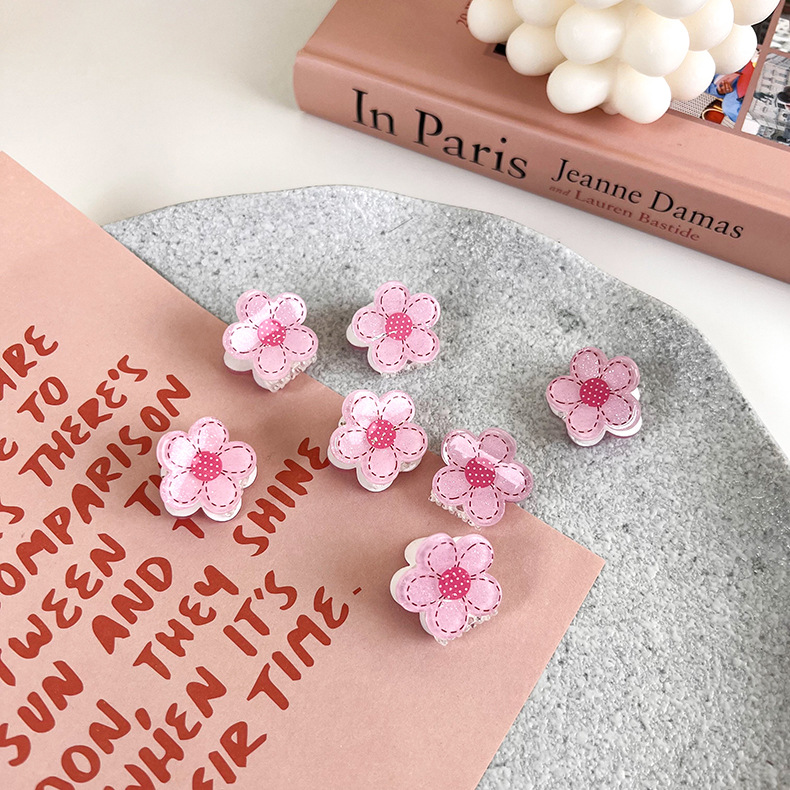 fashion cute cherry blossom hair clip acrylic small flower hair accessoriespicture1