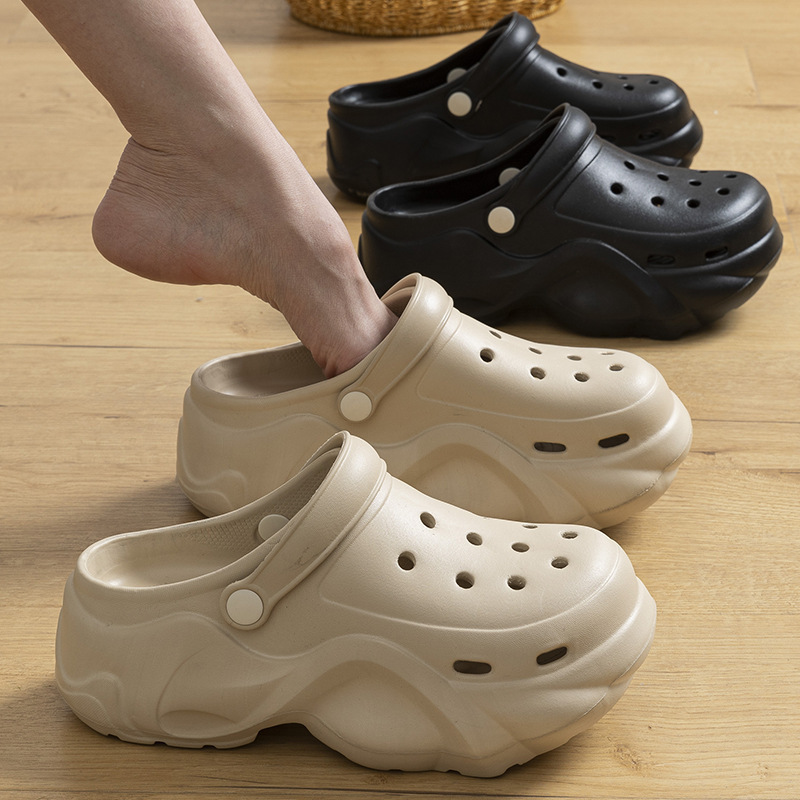 EVA Thick Sole Cave Shoes Women's Outer Wear Non-slip Height-increasing Home Baotou Beach Sandals Women's Summer New Style