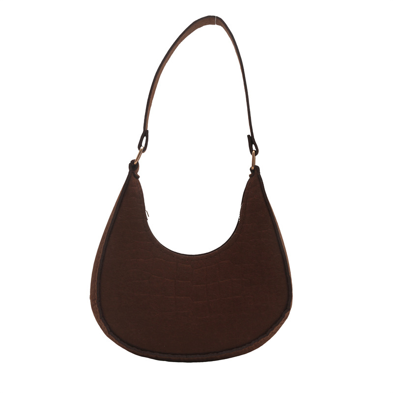 Bolso de mujer de color sólido 2024 moda coreana otoño invierno nuevo patrón de piedra bolso de brazo bolso de hombro casual