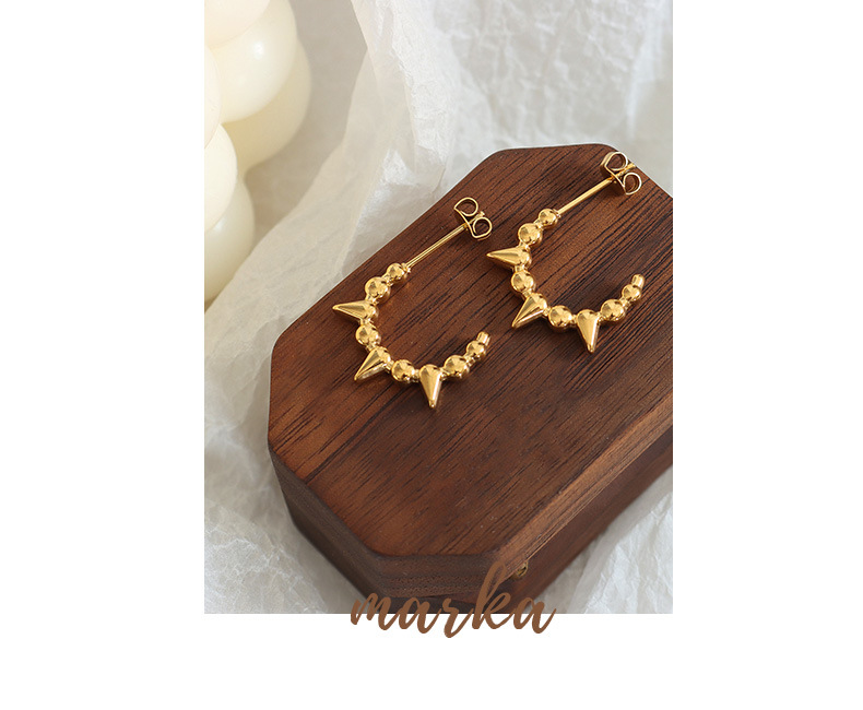 Fashion C Shape Titanium Steel Ear Studs Plating Stainless Steel Earrings 1 Pair