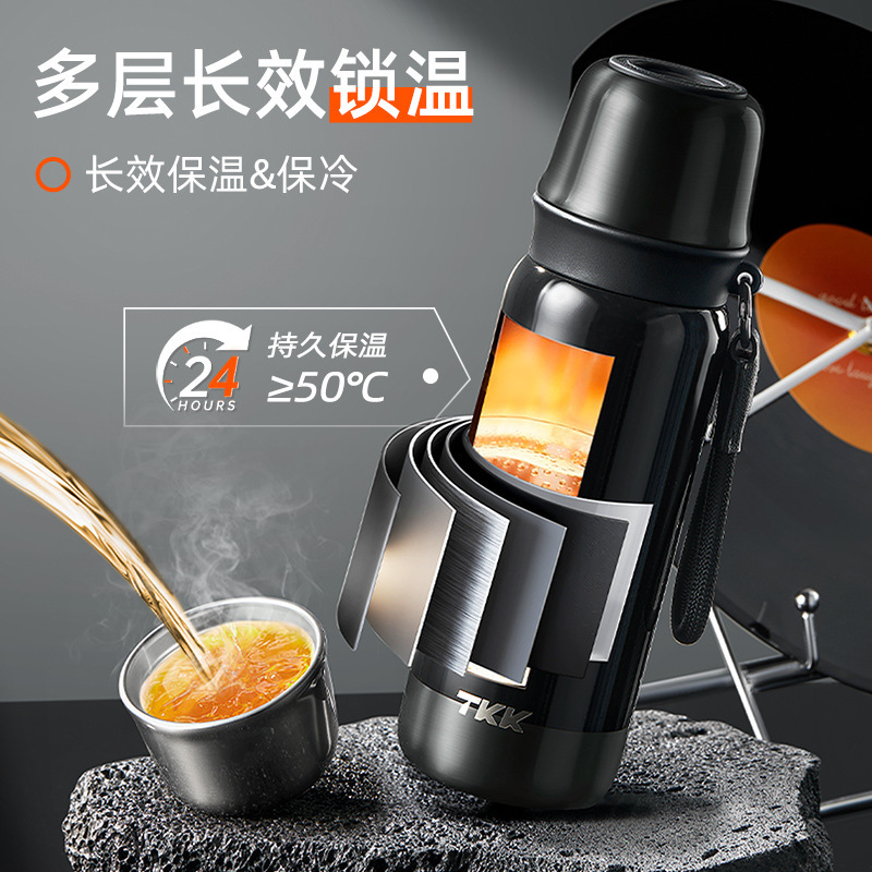 TKK Yuetu 316 ステンレス鋼ライト高級弾丸断熱カップポータブルロープ茶水分離カップギフト卸売|undefined