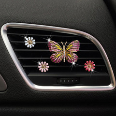 2021 New Diamond Butterfly Car Air Freshener Decorative Clip, Alloy-Inlaid Diamond Butterfly Car Air Vent Freshener Clip