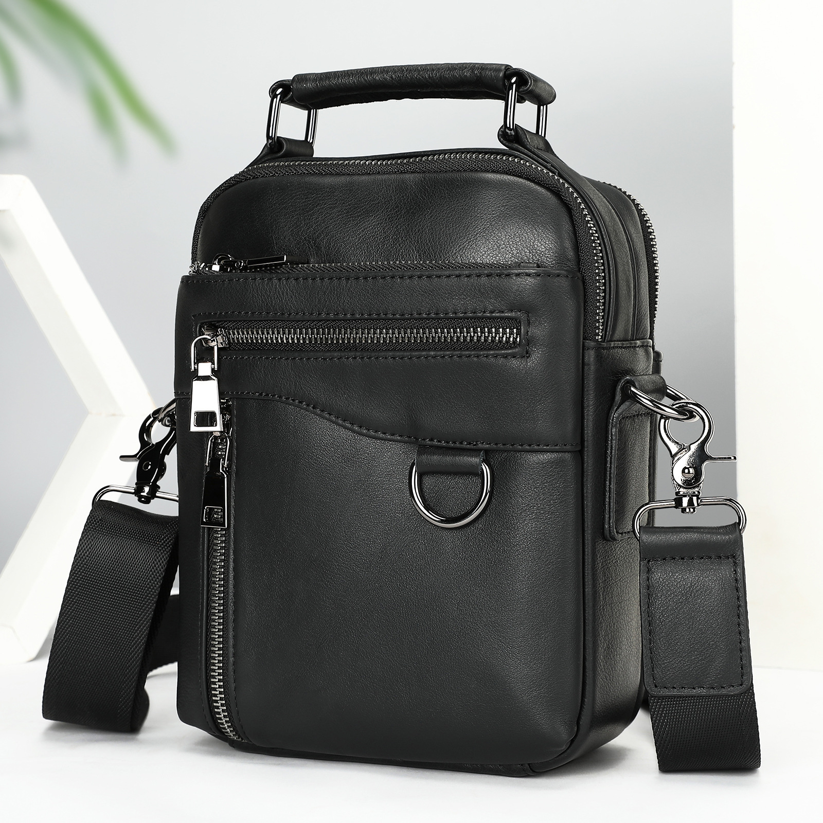 Ventas transfronterizas calientes de cuero para hombres mochila deportiva al aire libre mochila texturizada retro colección de bolsos de hombro