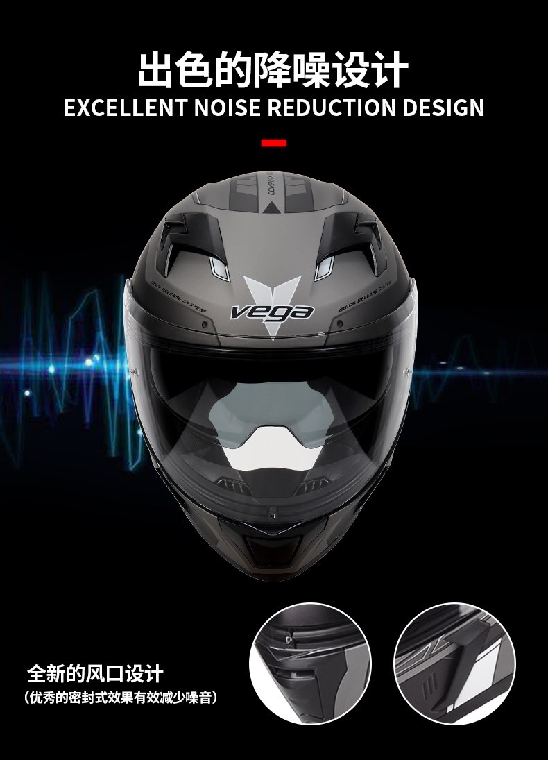 American Vega Motorcycle Helmet for Men and Women, Bluetooth Full-Face Helmet, 3C Certified, All-Season, Retro, Personalized, Anti-Fog