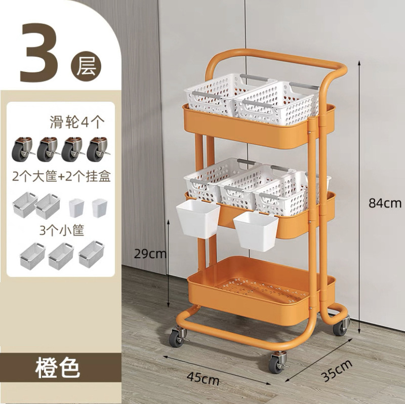 小型カート収納ラック卸売おもちゃスナックラック美容ネイルカート越境家庭用可動式収納ラック|undefined