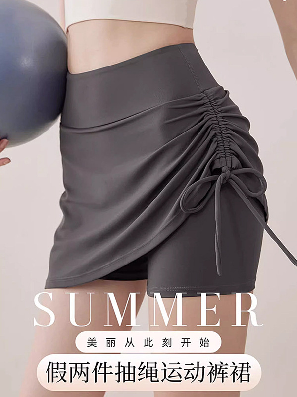 ルルと同じテニススカートスポーツショートスカート女性の夏のヨガスカートランニングトレーニングヨガパンツスカートフィットネススカート|undefined