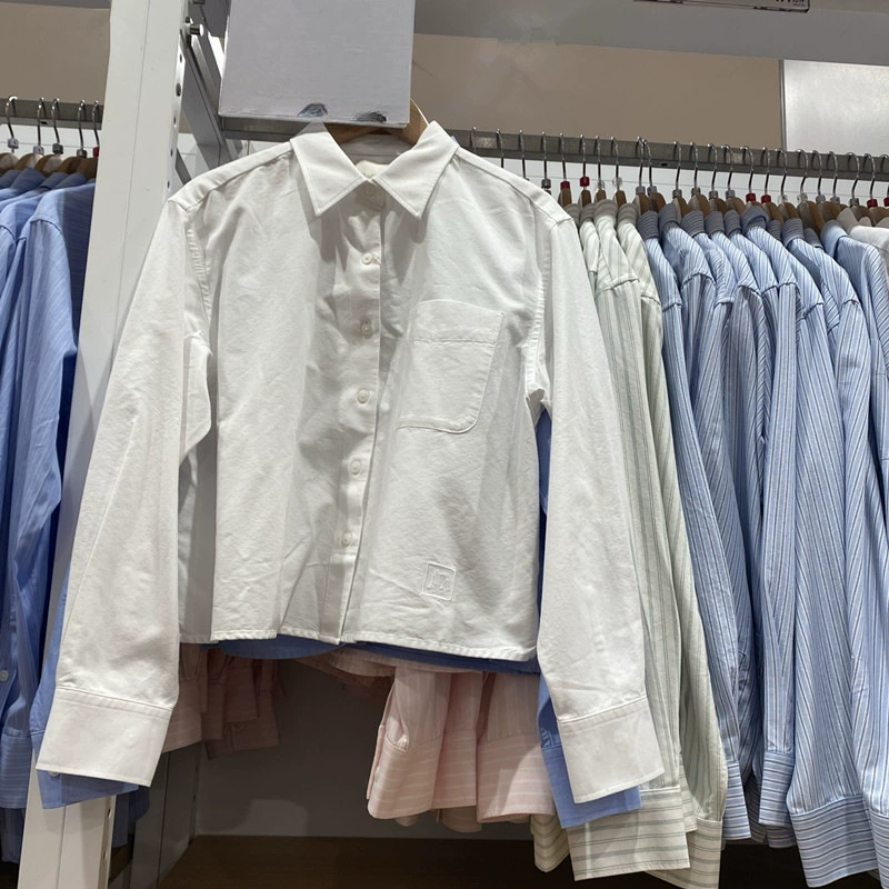 Женская рубашка URAZ Oxford в полоску, бокс-крой, длинный рукав, повседневная тонкая куртка C475718/477683