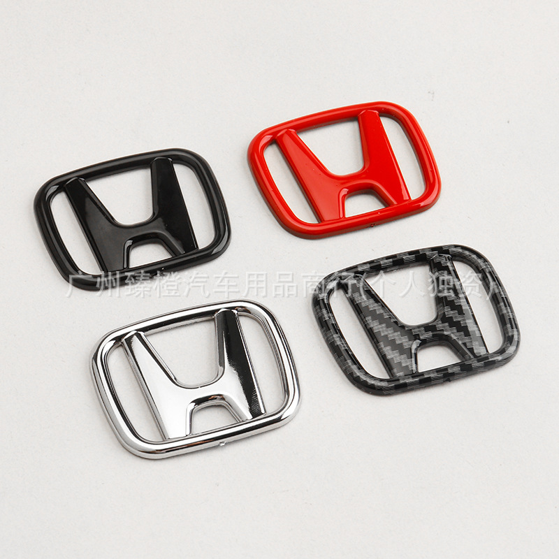 Suitable for Honda 10Th Generation Civic Accord Fit New Fit Steering Wheel Emblem Black Carbon Fiber Universal Decorative Sticker