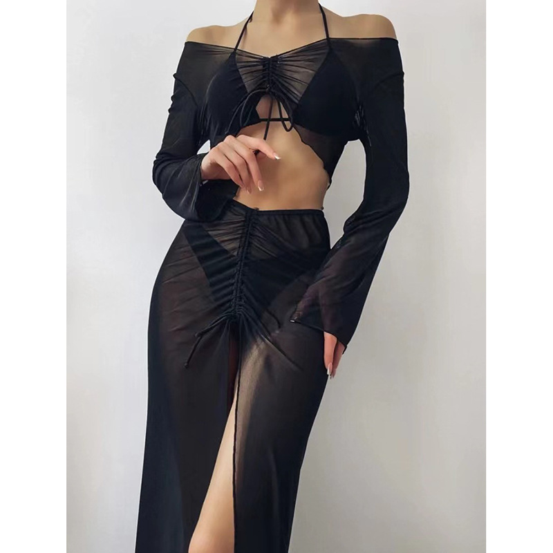 Damen-Badesets, einfarbig, vierteiliges Set Luo Aixin Jue_voghion.com