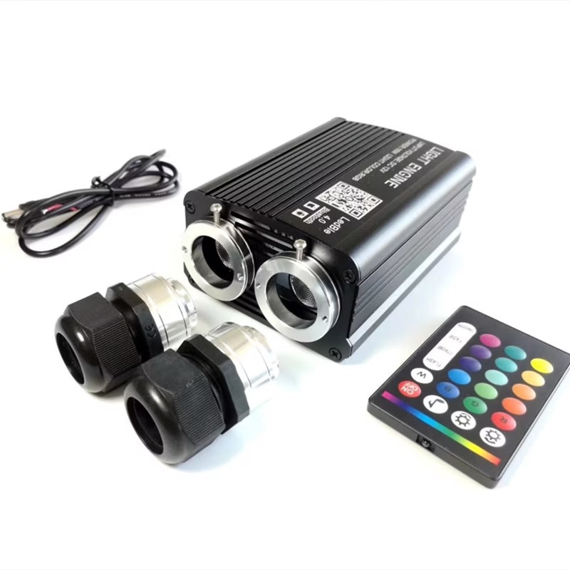 Flashing RGBW starry sky car sound-controlled fiber optic lights, remote control, mobile app control, car music starry sky modification