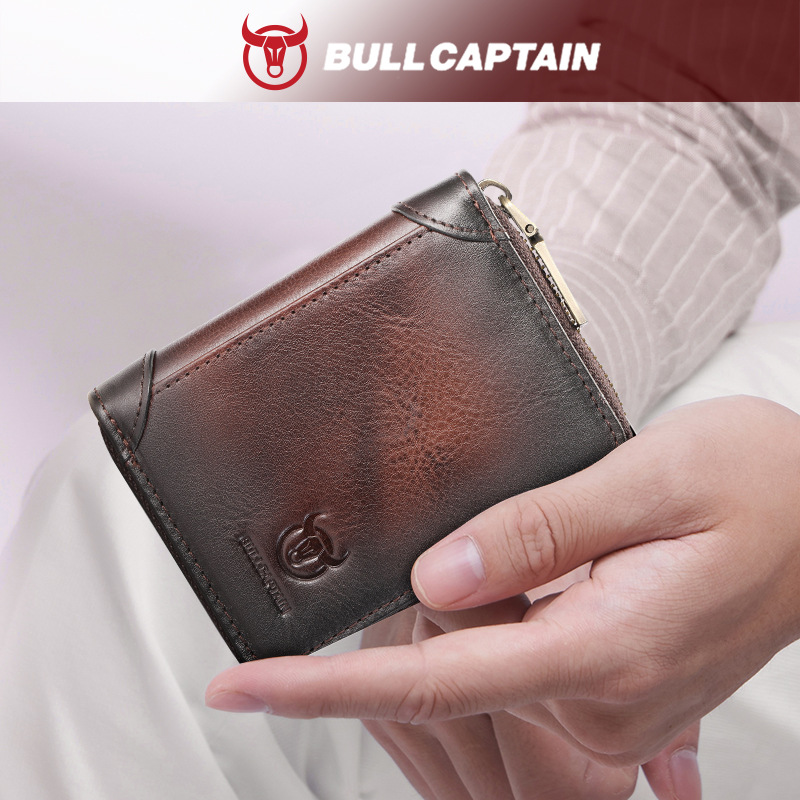 Captain Bullcaptain header leather card bag men's universal multi…