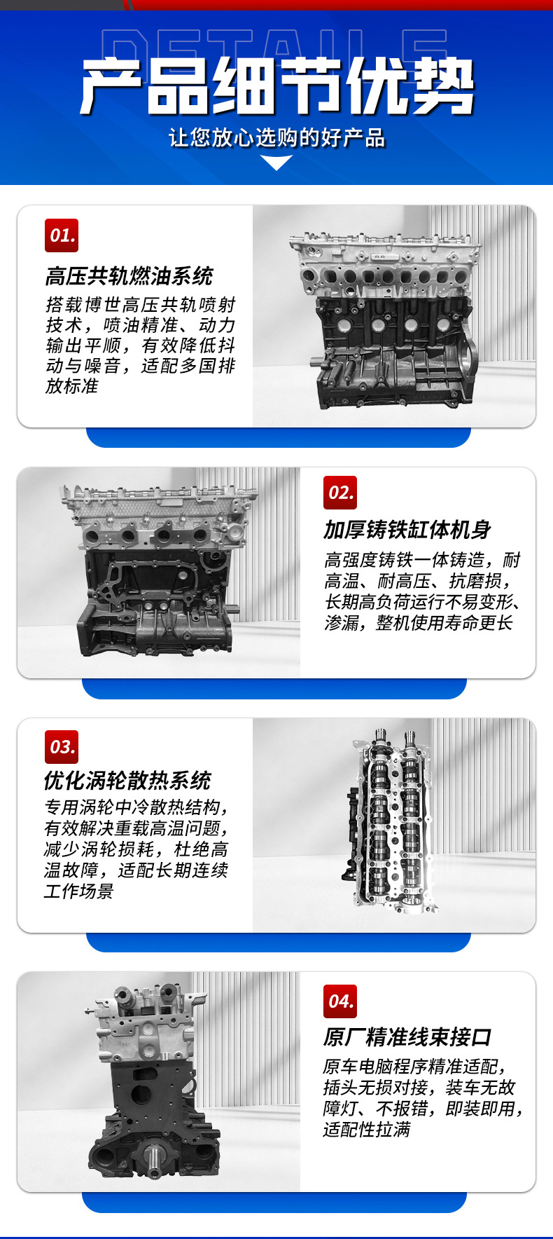 Customizable 2.5T diesel engine assembly suitable for Hyundai D4CB engine for Huiyi Sorento
