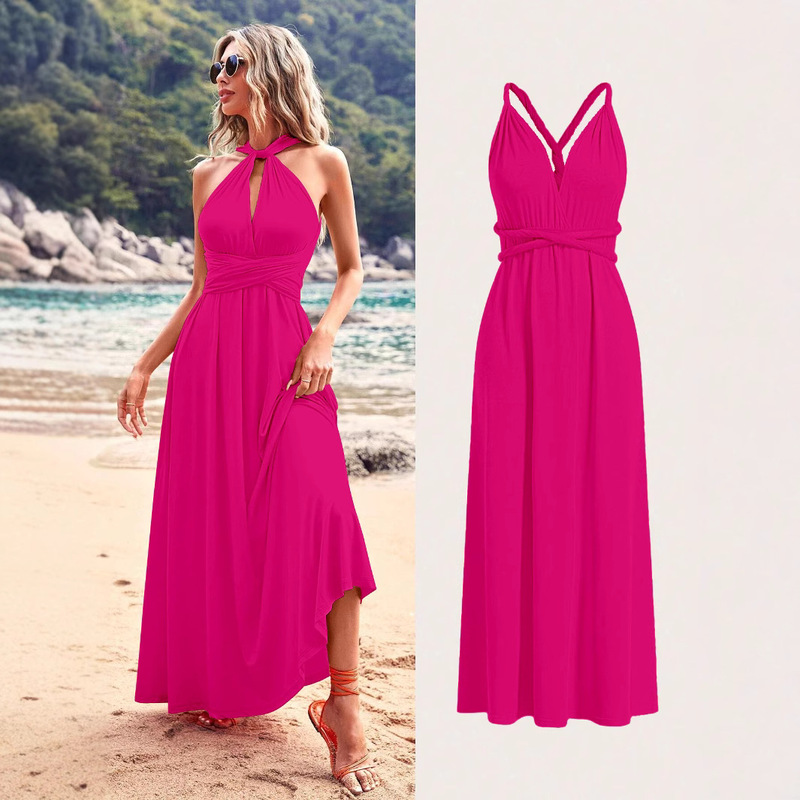 Amazon Cross-border Beach Dress French High-class Niche Long Dress Multi-wear Backless Sexy dress