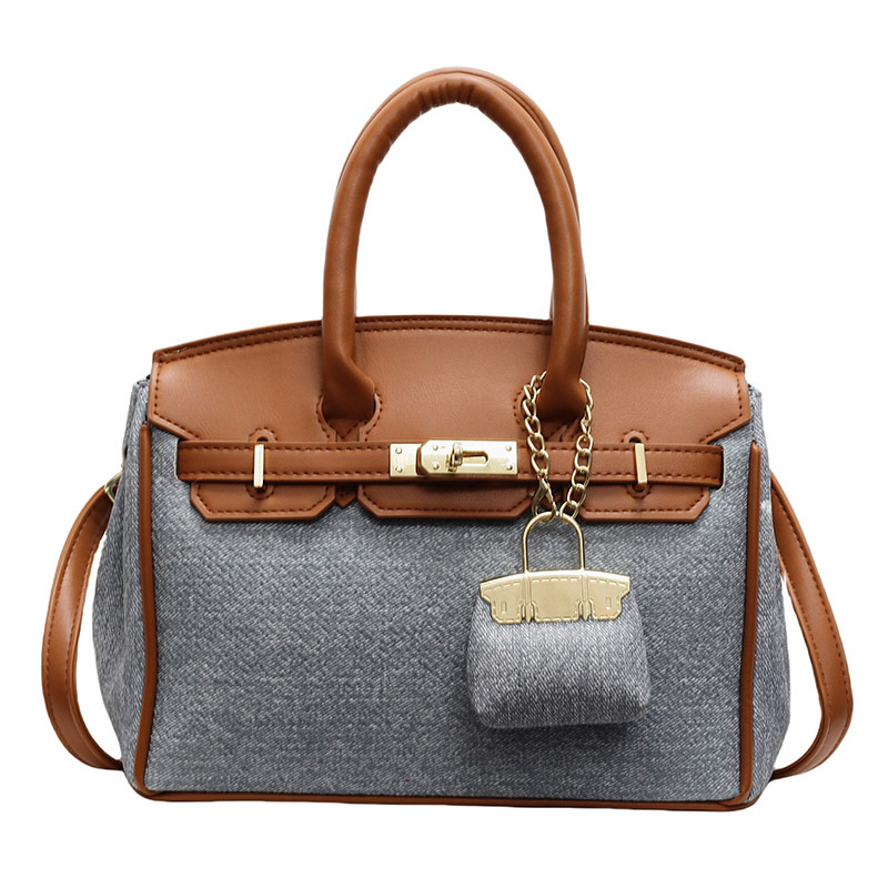 Bolso Kelly de alta gama para mujer, novedad 2026, de mezclilla con patchwork retro, para llevar al hombro o cruzado, ideal para el día a día.