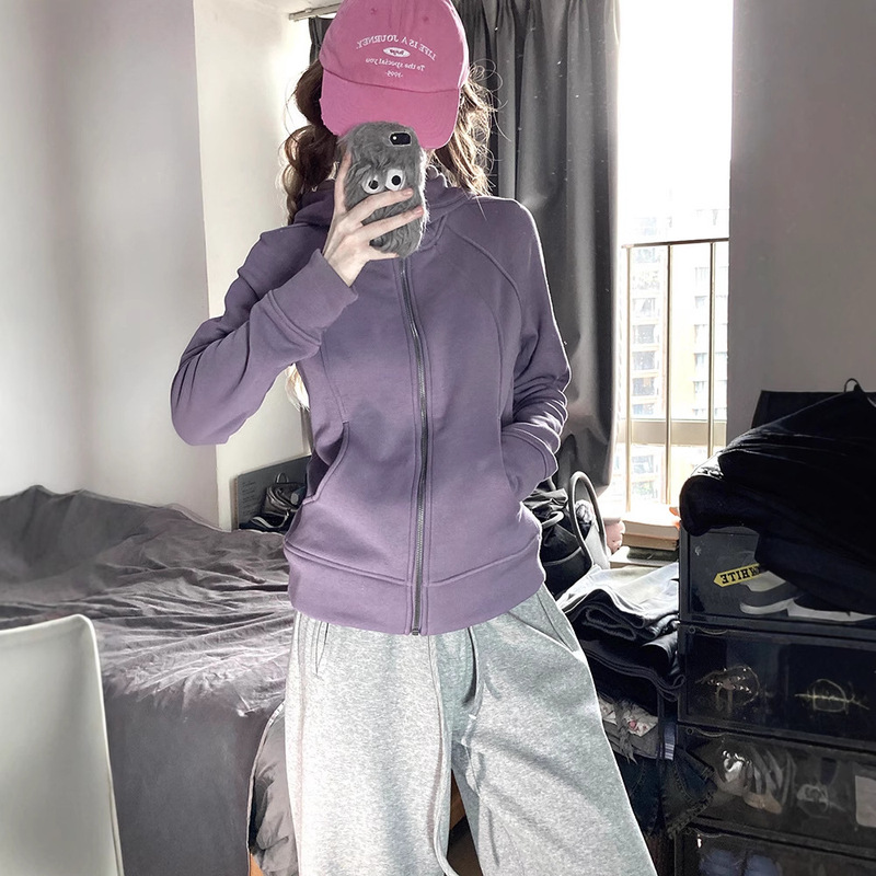 Shandong Jimo Sweatshirt Top Autumn and Winter Casual Korean Style High-End Women's Hoodie Autum Versatile Slim Jacket