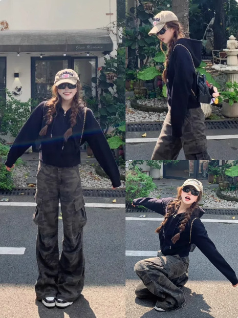 灰色短款卫衣外套女2025新款修身显瘦上衣慵懒风大衣内搭短裙套装|undefined