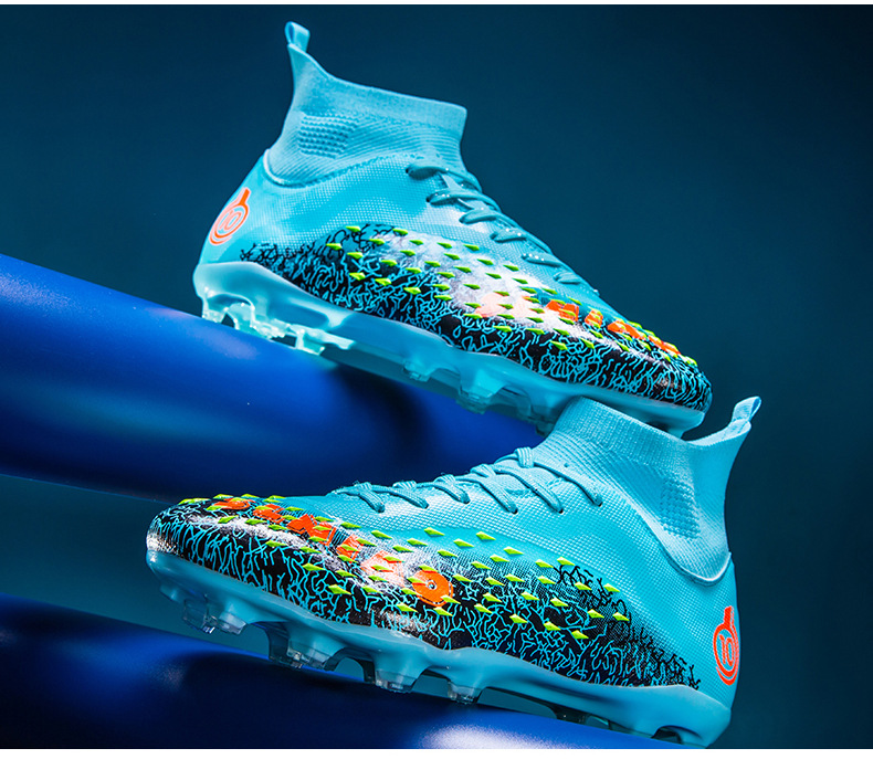 Botas de fútbol AG Long para hombre, para estudiantes, adultos, para exteriores, césped, competición, entrenamiento, con clavos rotos_voghion.com