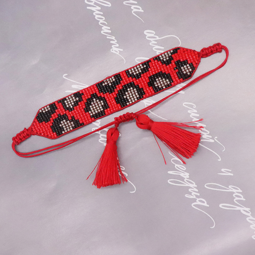 Ethnic Style Leopard Glass Beaded Tassel Womenu0027S Bracelets