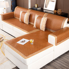Summer Cooling Mat Sofa Cushion Summer Style Anti-Slip Seat Pad Living Room Universal Full Cover Sofa Cover All Over Woven Rattan Mat