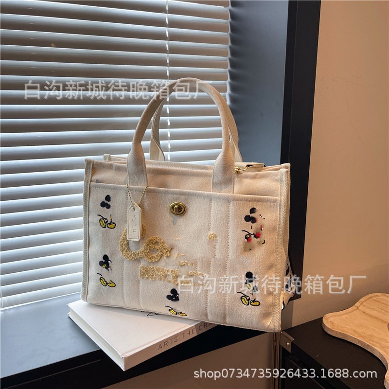 出口女包2025欧美新款个性樱桃卡通撞色潮流行字母托特斜挎包bags|undefined