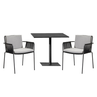 Mesas y sillas al aire libre Patio Terraza Restaurante Ratán Impermeable Bar exterior Mesas y sillas Terraza Balcón Jardín de ocio Silla de mimbre