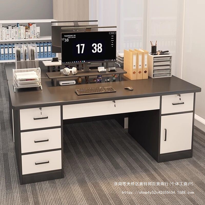 Solid Wood Computer Desk Desktop Home Desk Simple Writing Desk with Drawer Office Desk Can Hold Host E-Sports Table