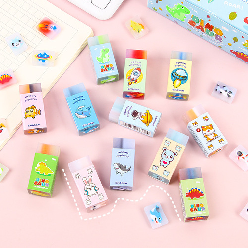 Creative cartoon eraser for children with less crumbs for painting, cuttable eraser, primary school student sandwich eraser, cute stationery