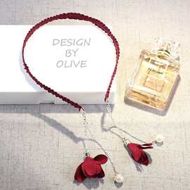 流苏发箍厂家批发10元店韩版发饰头饰网红新款多色假耳环珍珠头箍