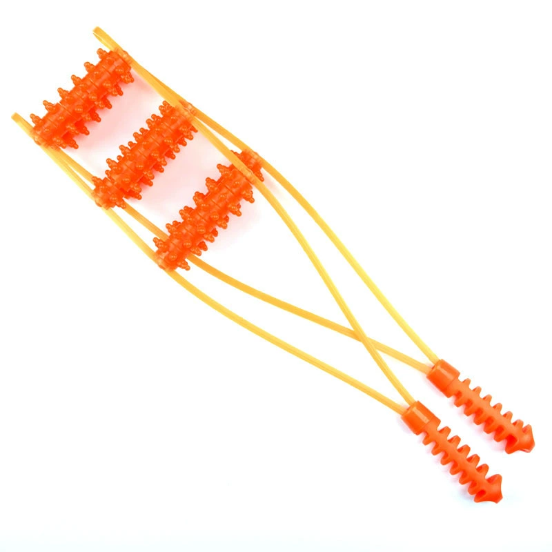 Back massage roller bar, 50 cm, multi-wheel 2–6 rows, green/yellow/blue