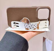 Ins nueva pulsera de perro salchicha de color sólido para iPhone 15ProMax funda para teléfono móvil 14 Apple 13Pro Mujer 12