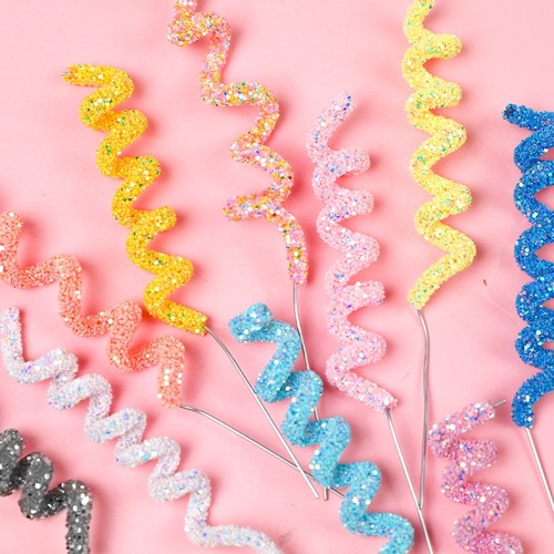 Symphony strip cake decoration plug-in Internet celebrity versatile curve soft strip plug-in macaron color birthday party decoration