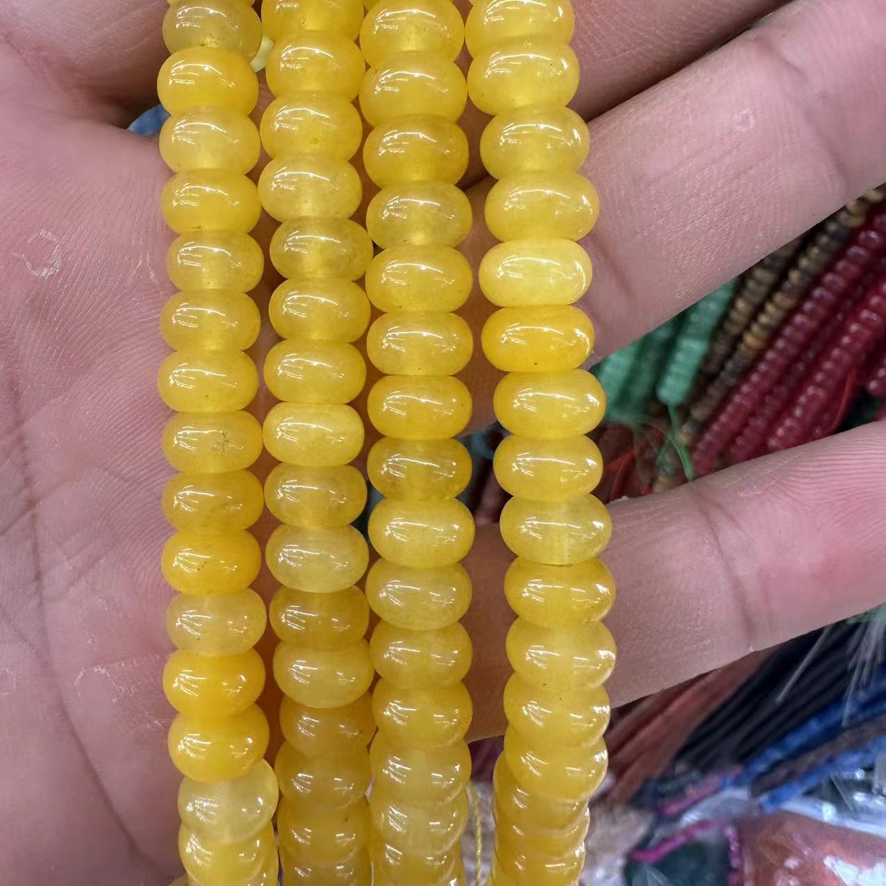 Cross-border abacus beads 5*8mm white stone optimization abacus beads loose beads diy jewelry clothing accessories this finished product separation beads