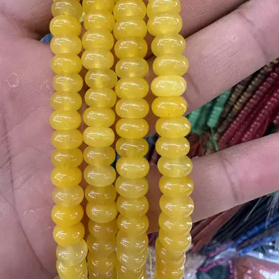 this finished product separation beads, Zərgərlik ara hissələri - yellow-jade-58mmabout-70-80-pieces-white-stone-optimized