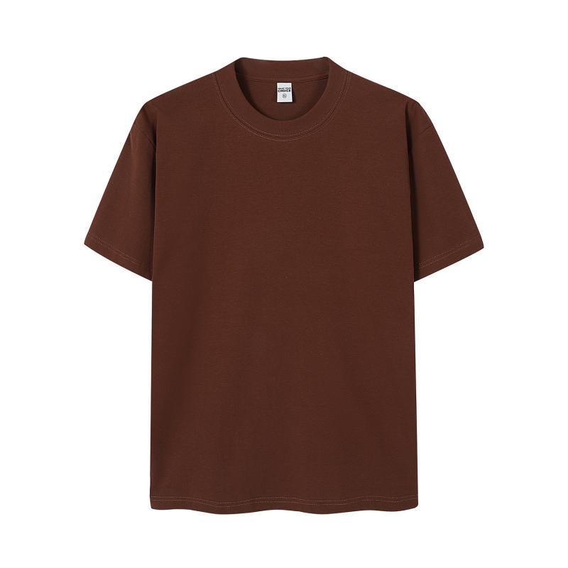 Camiseta de cuello redondo regular de hilo de spandex pesado de 230g, moda de verano