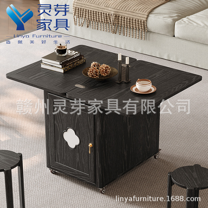 实木小推车茶几家用可折叠移动茶台茶桌小户型客厅多功能沙发边几|undefined