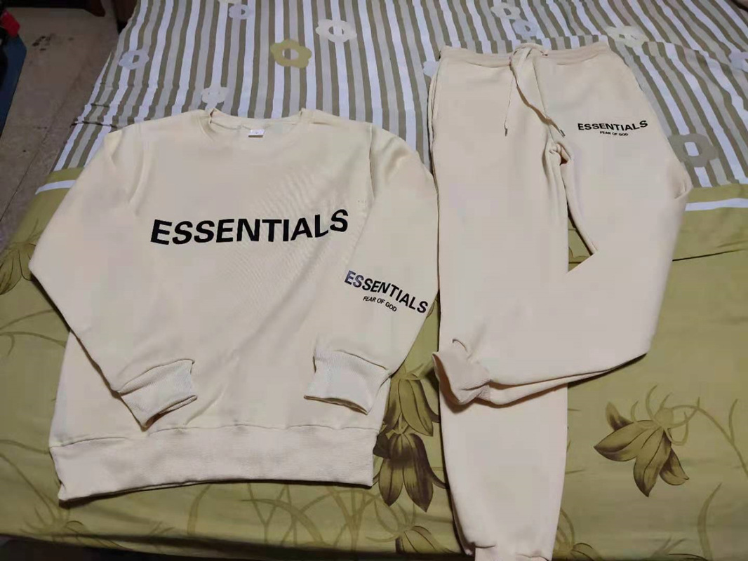 TEMOR DE DIOS doble línea Essentials Zambia moda marca pecho impreso LOGO pareja HOODIE sweater NIEBLA