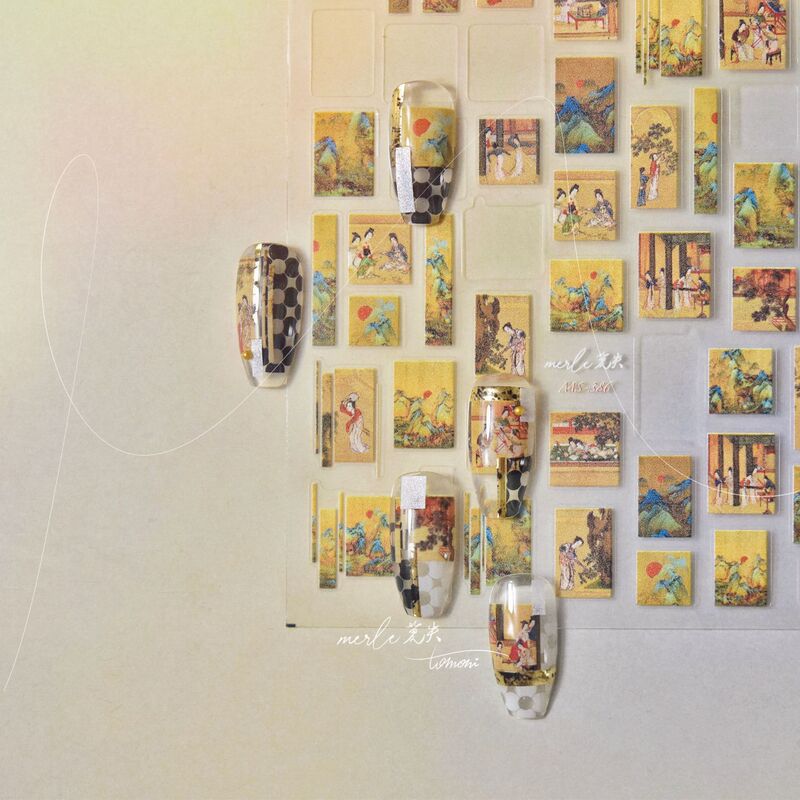 Tomoni Thin and Tough Nail Art Stickers Don’T Miss to Cooperate Retro Nail Stickers Wholesale National Style Character Ms371