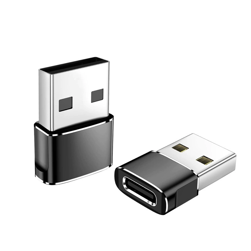 Алюминиевый USB -> TYPE-C адаптер (переходник) с USB на Type-C, адаптер A -> C (Type-C гнездо)
