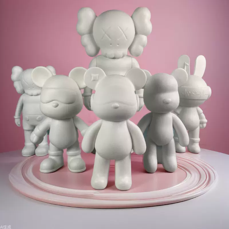 新品流体熊白胚批发 暴力熊嘟嘟熊搪胶手工DIY流体彩绘 工厂货源