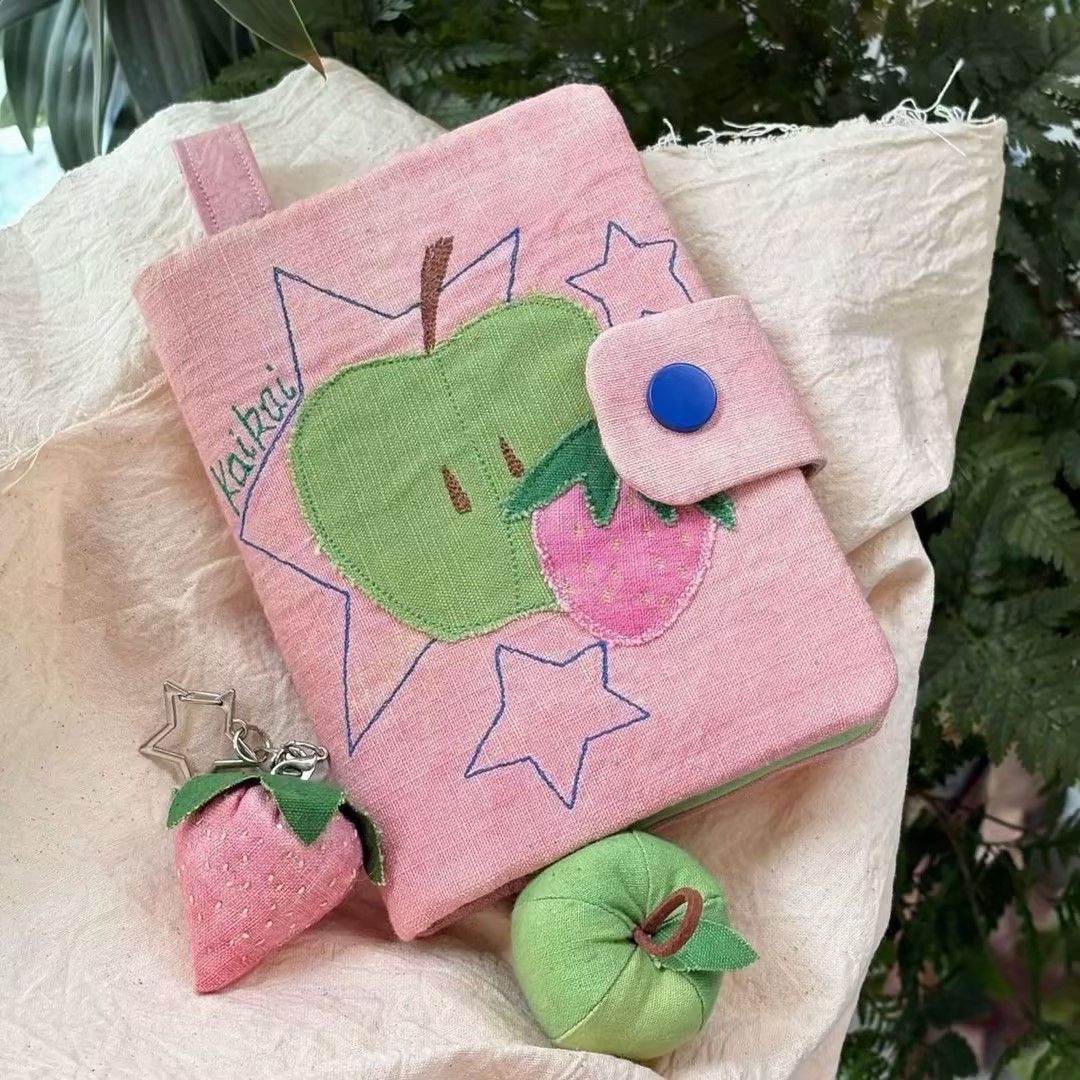 Strawberry design passport holder with card and coin compartments