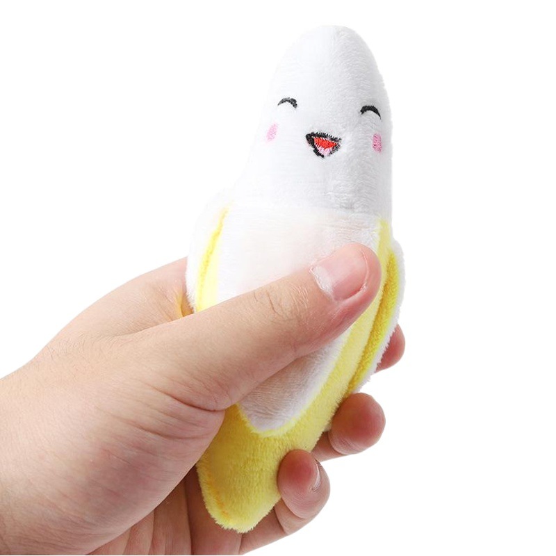 P Amazon recomendar pequeño al por mayor de peluche Hawo papel sonando sonido de plátano perro de juguete para mascotas