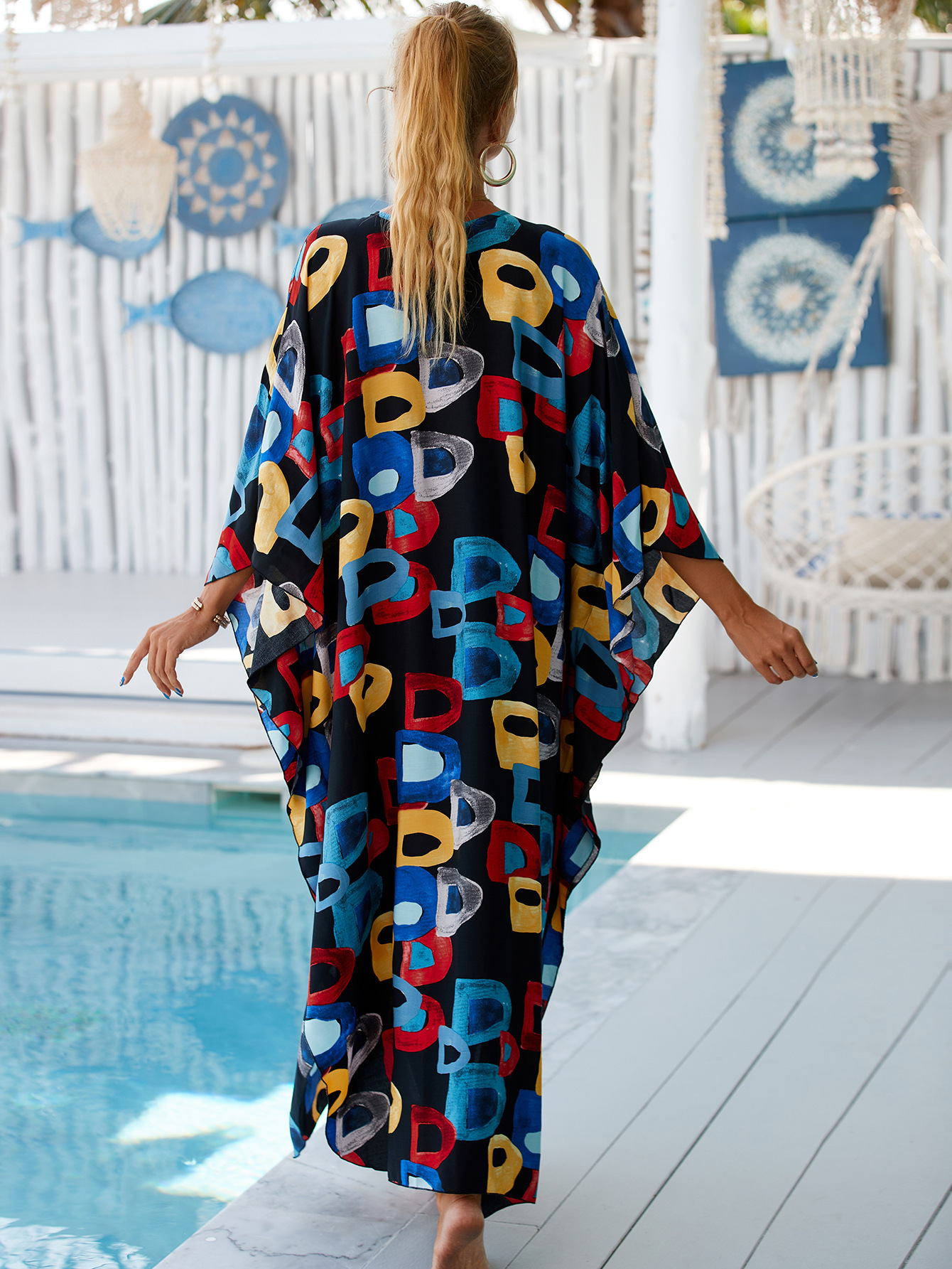 224g Weight Sunscreen Shirt Outerwear Type 3/4 Length Sleeve Sleeve Length Polyester Fabric Type Long Top Length V Neck Neckline Printing, Leopard Pattern Spring&Summer Season Women's Gender Vacation, Beach Style Women's Printing Leopard Vacation Beach Cover Ups 26