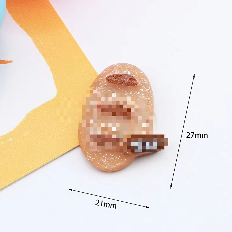 Marrón hielo transparente lindo oso galleta resina accesorios Oso de café DIY crema pegamento teléfono caso horquilla material al por mayor